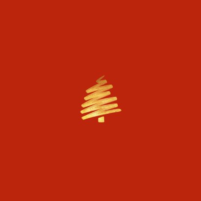 Zakelijke kerstkaart goud kerstboom foto sterren Achterkant