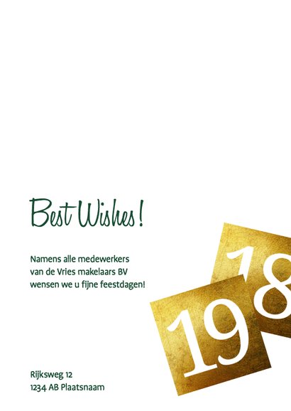 Zakelijke kerstkaart goud patrol blokken 3