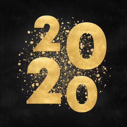 Zakelijke kerstkaart gouden 2020 merry 2