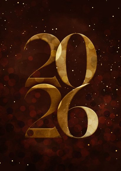 Zakelijke kerstkaart gouden 2026 donkerrood stijlvol 2