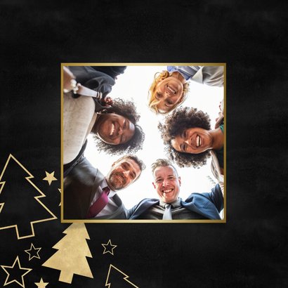 Zakelijke kerstkaart gouden kerstbomen en sterren 2026 2