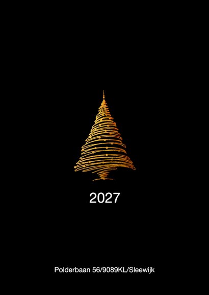 Zakelijke kerstkaart gouden kerstboom en kerstballen 2