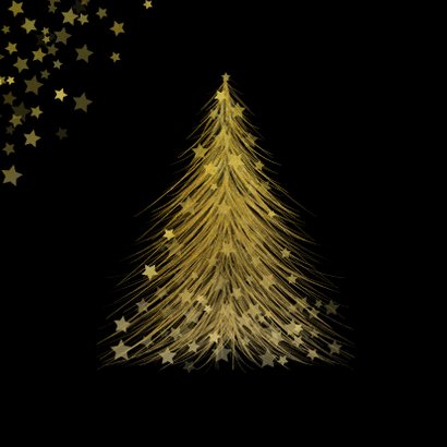 Zakelijke kerstkaart gouden kerstboom sterren 2