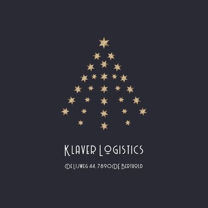 Zakelijke kerstkaart gouden sterren kerstboom 2