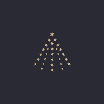 Zakelijke kerstkaart gouden sterren kerstboom Achterkant