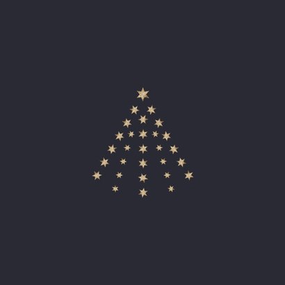 Zakelijke kerstkaart gouden sterren kerstboom Achterkant
