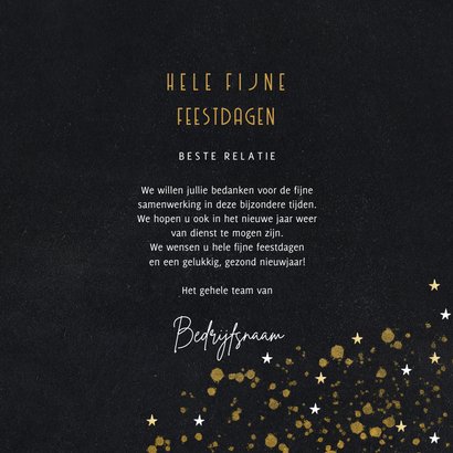 Zakelijke kerstkaart gouden sterren spetters en logo 3