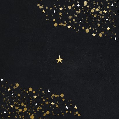 Zakelijke kerstkaart gouden sterren spetters en logo Achterkant