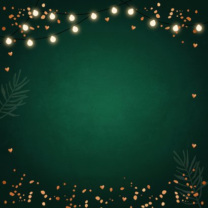 Zakelijke kerstkaart groen bedankt lampjes sparkles 2