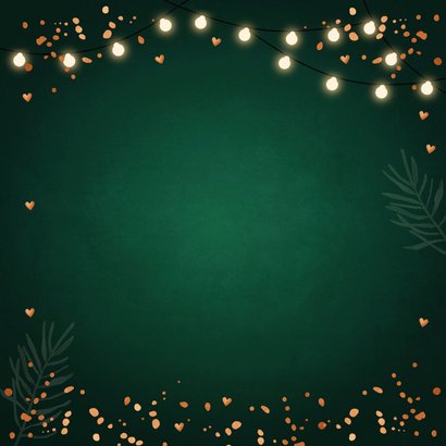 Zakelijke kerstkaart groen bedankt lampjes sparkles Achterkant