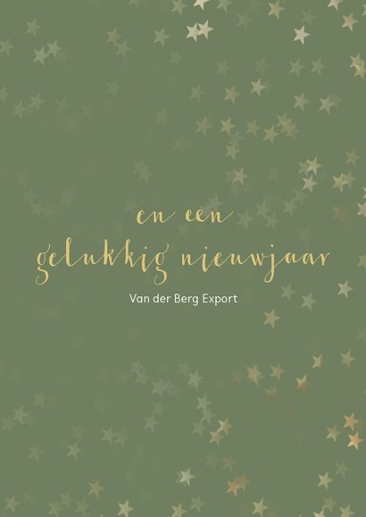 Zakelijke kerstkaart groen met sneeuwvlok - een gouden kerst 3