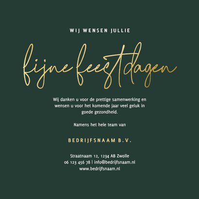 Zakelijke kerstkaart groene waterverf met goudlook 2027 3