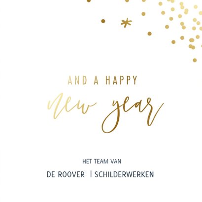 Zakelijke kerstkaart grof blauw met goud 3