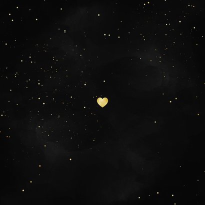 Zakelijke kerstkaart hart met confetti goudlook Achterkant