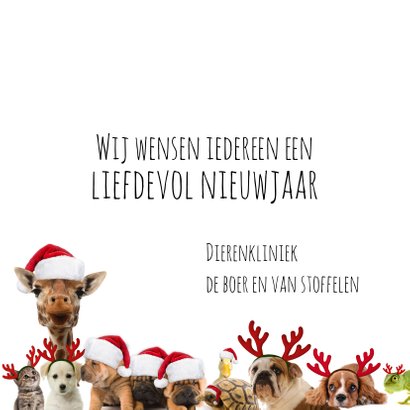 Zakelijke kerstkaart 'heal the world' diverse dieren 3