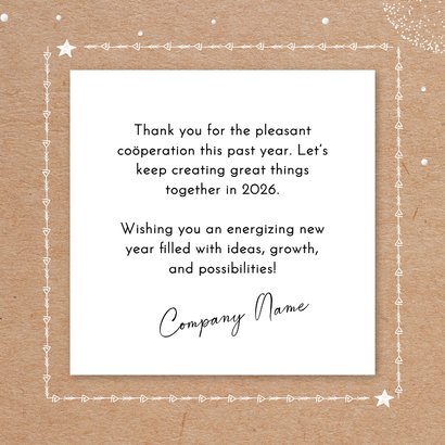Zakelijke kerstkaart hip kraftlook handlettering thank you 3