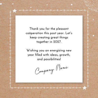 Zakelijke kerstkaart hip kraftlook handlettering thank you 3