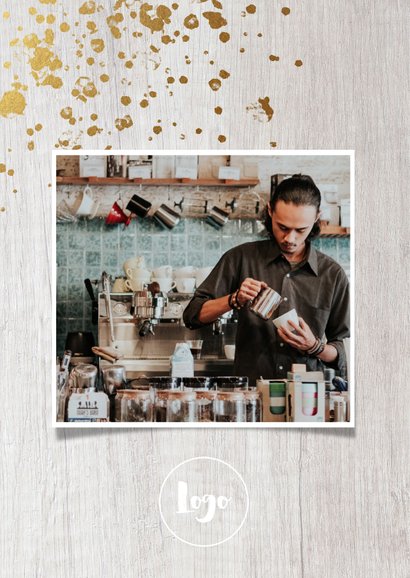 Zakelijke kerstkaart horeca branch foto's, hout en spetters 2