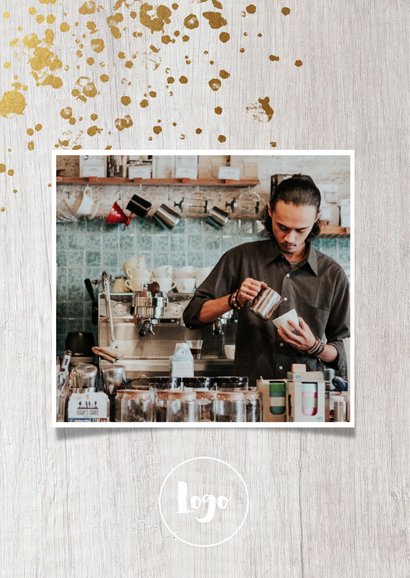 Zakelijke kerstkaart horeca branch foto's, hout en spetters 2