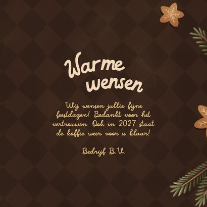 Zakelijke kerstkaart horeca cappuccino met goudfolie 3
