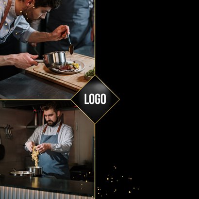 Zakelijke kerstkaart horeca fotocollage logo champagne 2
