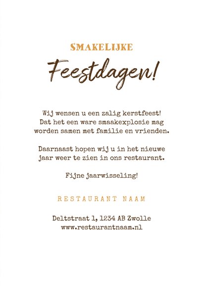 Zakelijke kerstkaart horeca industrieel koekjes sneeuw 3