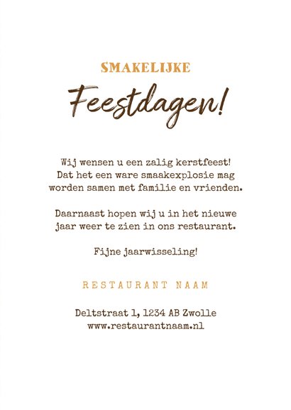 Zakelijke kerstkaart horeca industrieel koekjes sneeuw 3