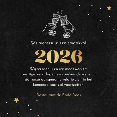 Zakelijke kerstkaart horeca restaurant smakelijke feestdagen 3