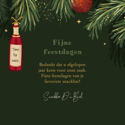 Zakelijke kerstkaart horeca snacks eten foto kerstballen 3