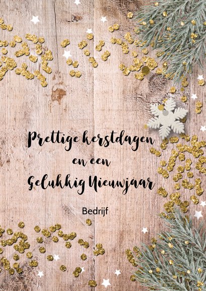 Zakelijke Kerstkaart - hout en kerstster 3