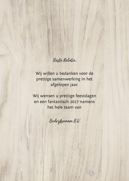 Zakelijke kerstkaart houtlook met kerstboom 3