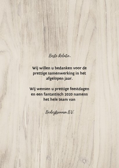 Zakelijke kerstkaart houtlook met kerstboom 3