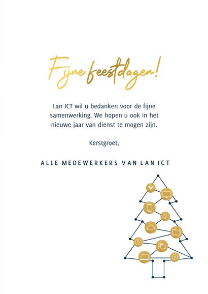 Zakelijke kerstkaart ICT branche kerstboom en iconen 3