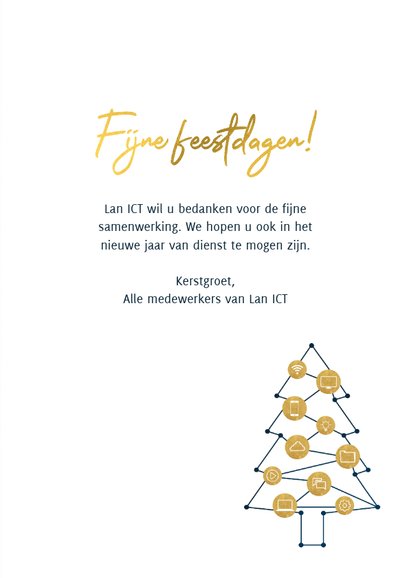 Zakelijke kerstkaart ICT branche kerstboom en iconen 3