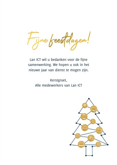 Zakelijke kerstkaart ICT branche kerstboom en iconen 3