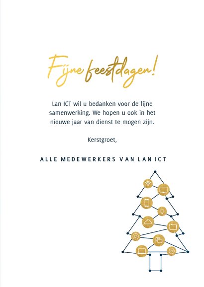 Zakelijke kerstkaart ICT branche kerstboom en iconen 3