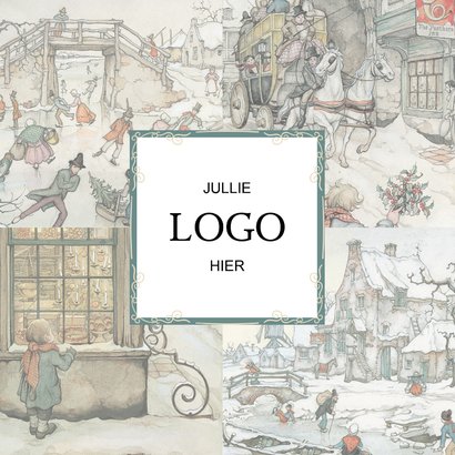 Zakelijke kerstkaart illustraties Anton Pieck met kader 2