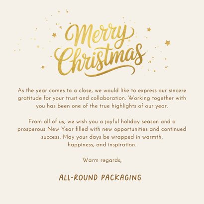 Zakelijke kerstkaart inpakbedrijf heftruck foto's logistiek 3