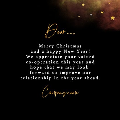 Zakelijke kerstkaart internationaal europees talen goud 2026 3