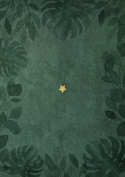 Zakelijke kerstkaart internationaal groen botanisch goud Achterkant