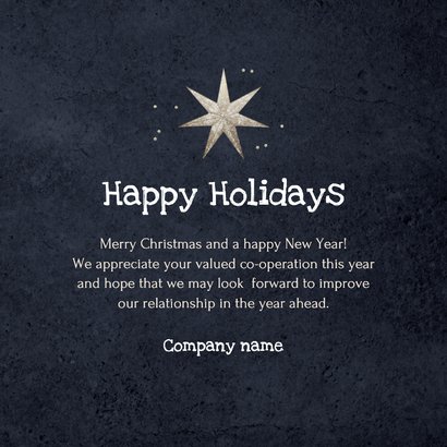 Zakelijke kerstkaart internationaal sterren foto warm wishes 3