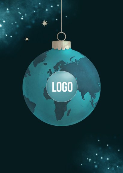 Zakelijke kerstkaart internationaal wereld kerstbal vrede 2