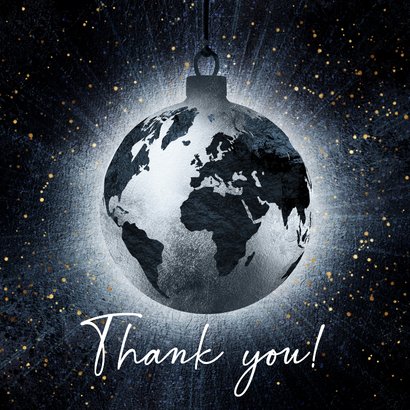 Zakelijke kerstkaart internationale wereldbol kerstbal 2