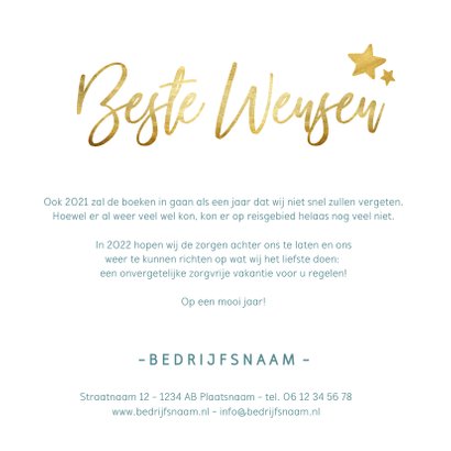 Zakelijke kerstkaart jaartal 2022 met wereldbol 3