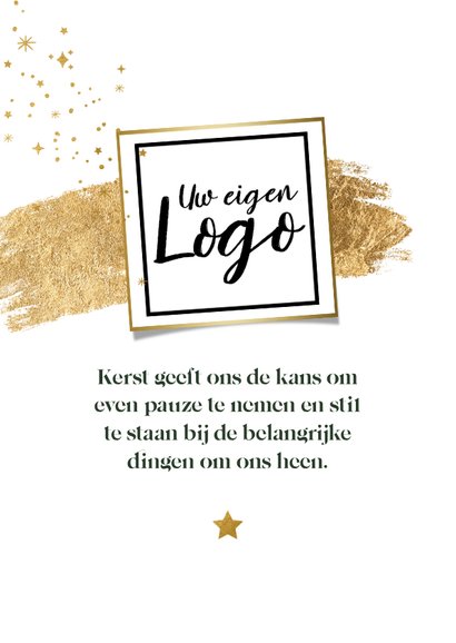 Zakelijke kerstkaart jaartal goud kraft foto sterren 2
