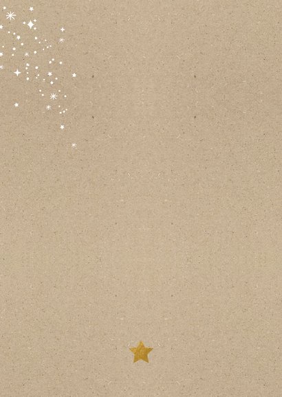 Zakelijke kerstkaart jaartal goud kraft foto sterren Achterkant