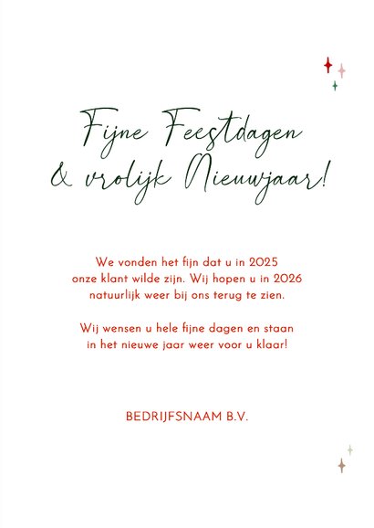 Zakelijke kerstkaart jaartallen typografisch kleurrijk 3