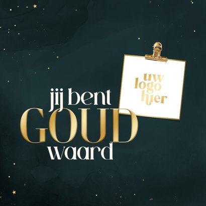 Zakelijke kerstkaart jij bent goud waard bedankt 2