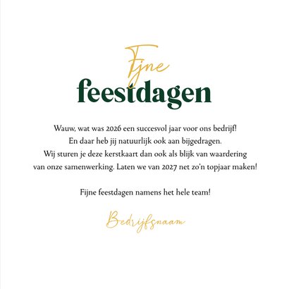 Zakelijke kerstkaart jij bent goud waard hart sneeuw 3