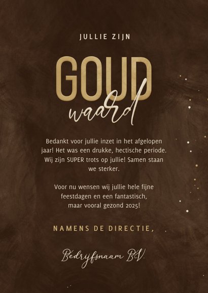 Zakelijke kerstkaart jullie zijn goud waard geometrisch hart 3